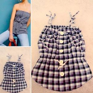 Bershka Strapless checkered top